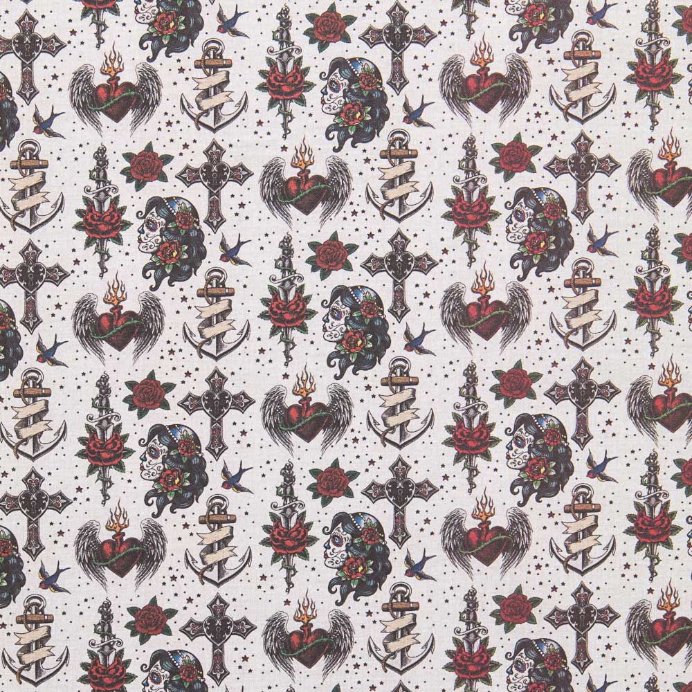 Popeline Gothic Tatto - Ribes y Casals