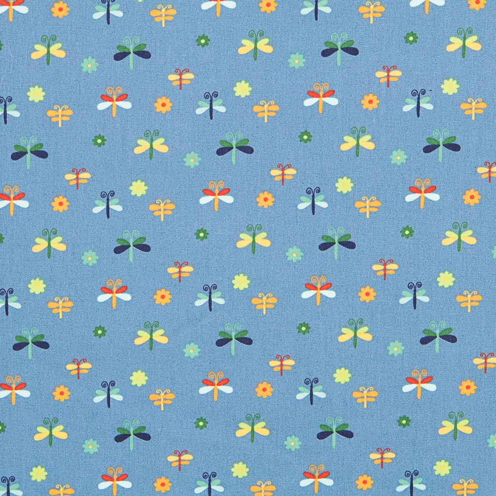 Popeline Insectes Bleu - Ribes y Casals