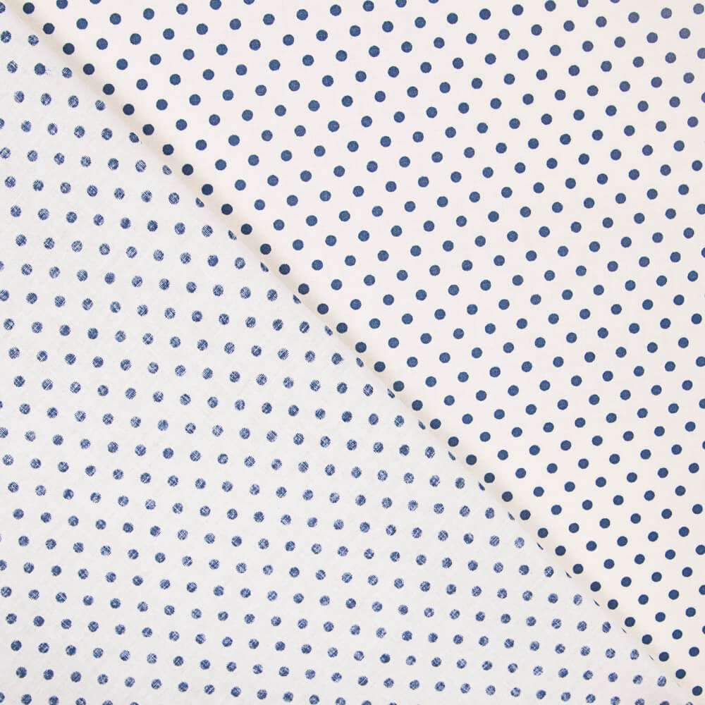 Popeline Pois Marine - Ribes y Casals