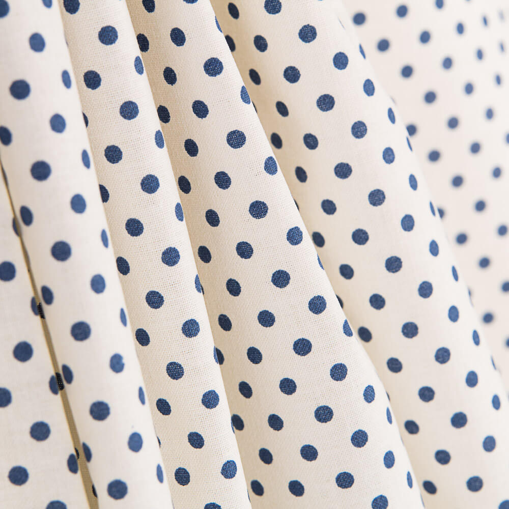 Popeline Pois Marine - Ribes y Casals