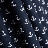 Tissu Popeline Coton Ancres Bleu Marine - Ribes y Casals