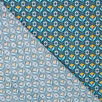 Popeline Medailles Fleur Turquoise - Ribes y Casals