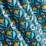 Popeline Medailles Fleur Turquoise - Ribes y Casals