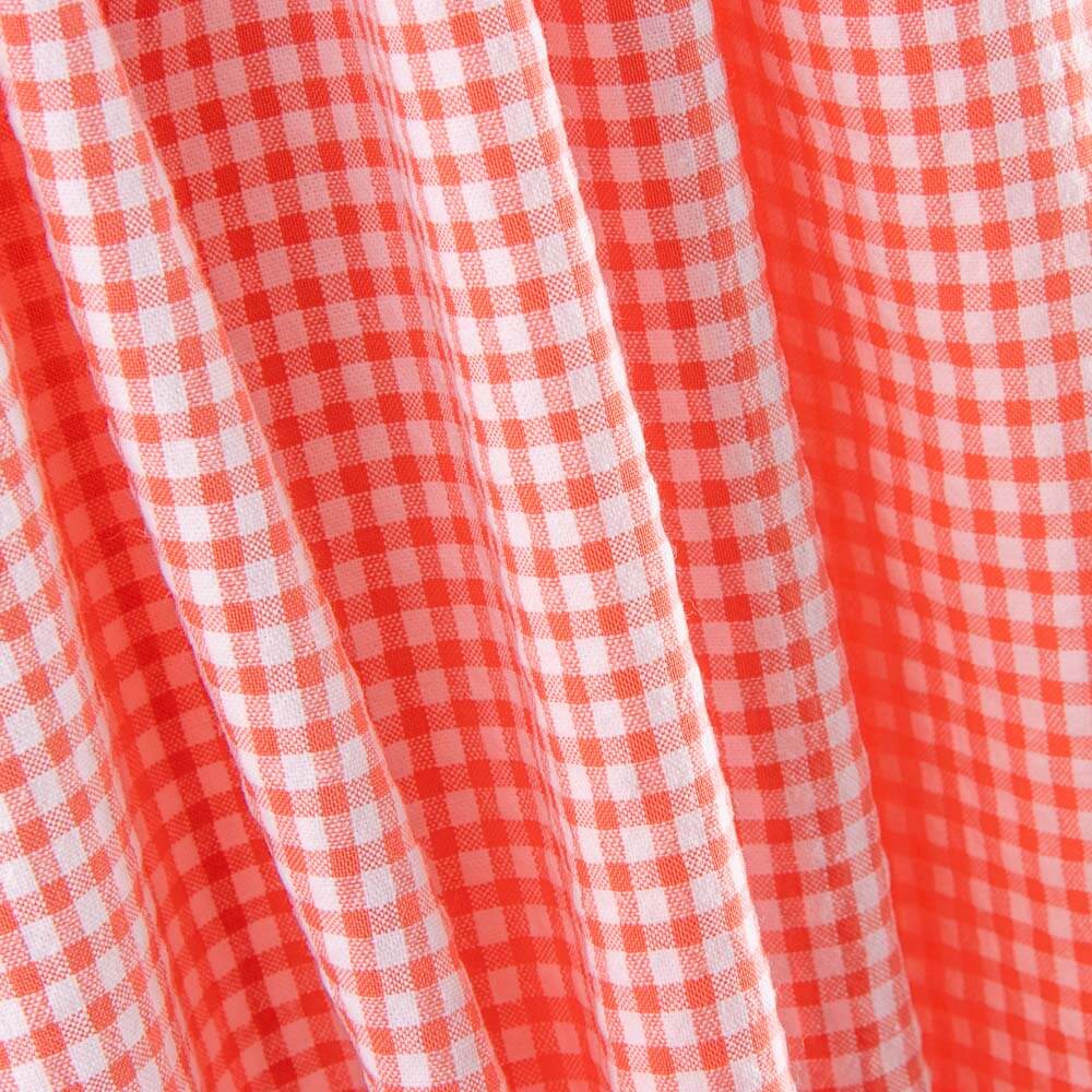 Popeline Mini Carreaux Vichy Corail - Ribes y Casals