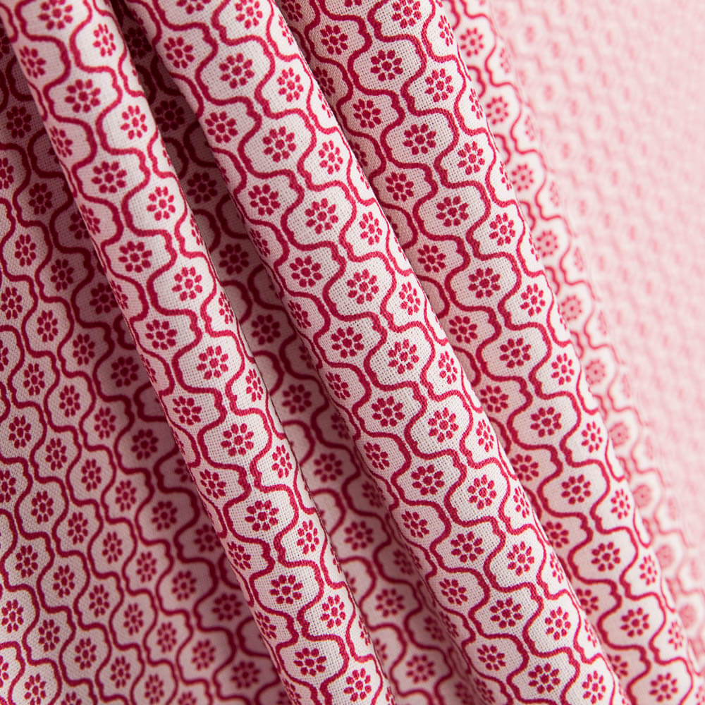 Popeline Mini Géo Rouge - Ribes y Casals