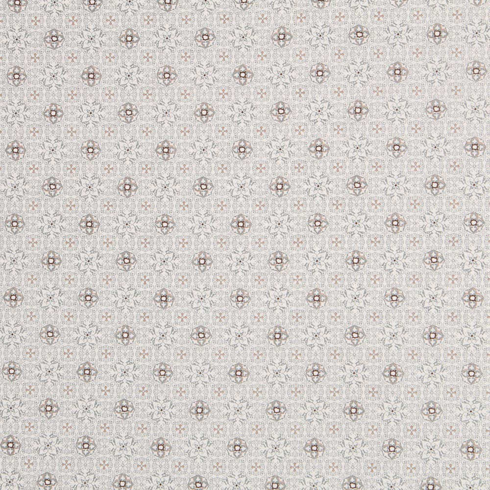 Popeline Mosaïque Fleural Grise - Ribes y Casals