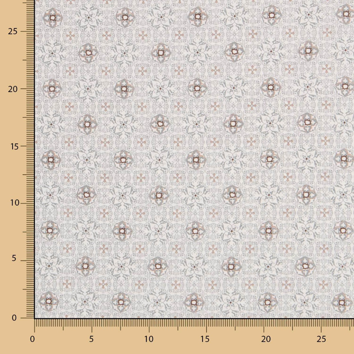 Popeline Mosaïque Fleural Grise - Ribes y Casals