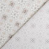 Popeline Mosaïque Fleural Grise - Ribes y Casals