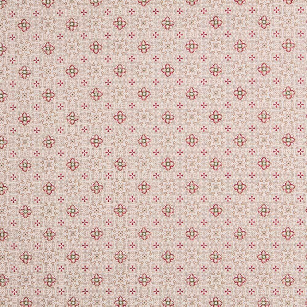 Popeline Mosaïque Fleural Rouge - Ribes y Casals