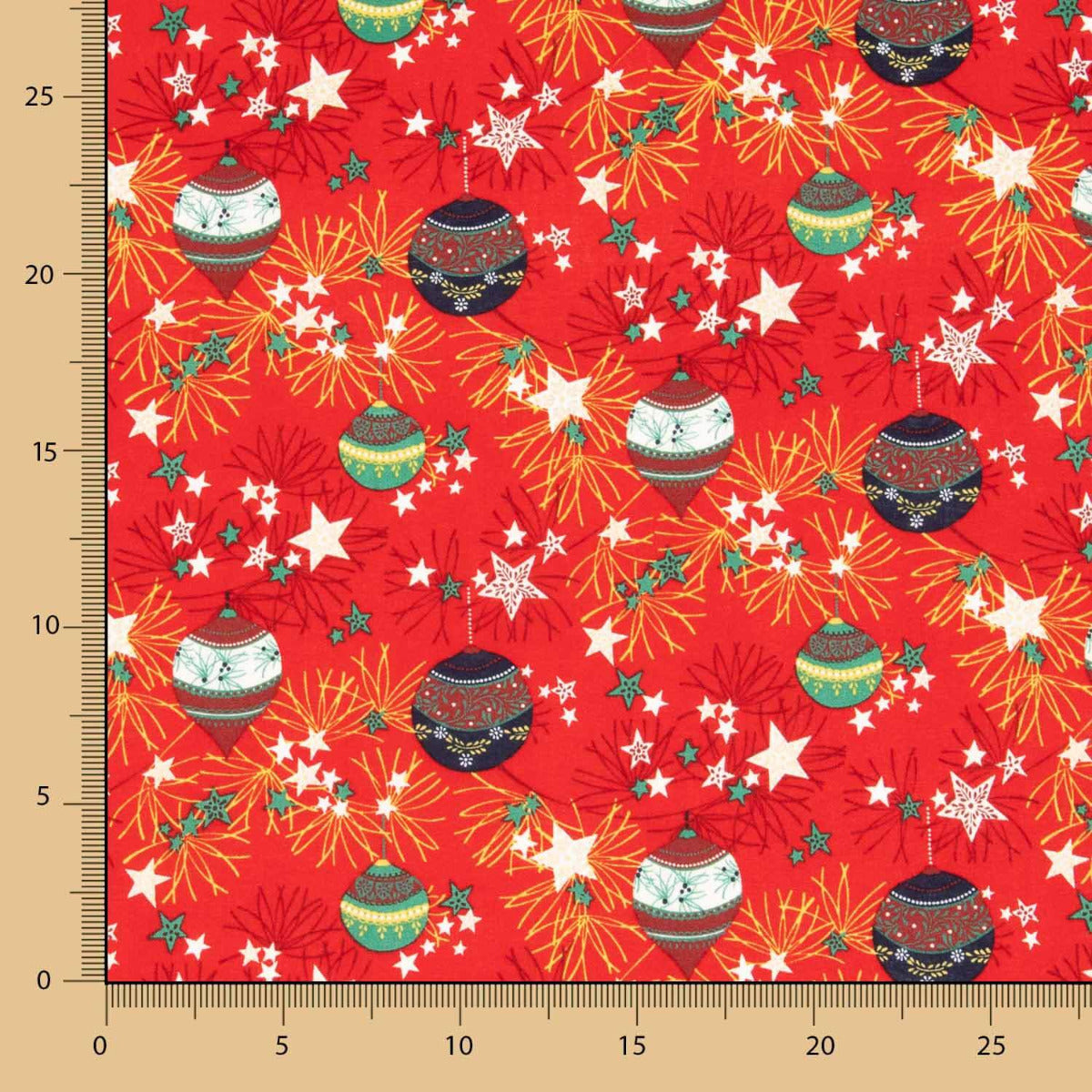 Popeline Boules de Noël Déco Rouge - Ribes y Casals