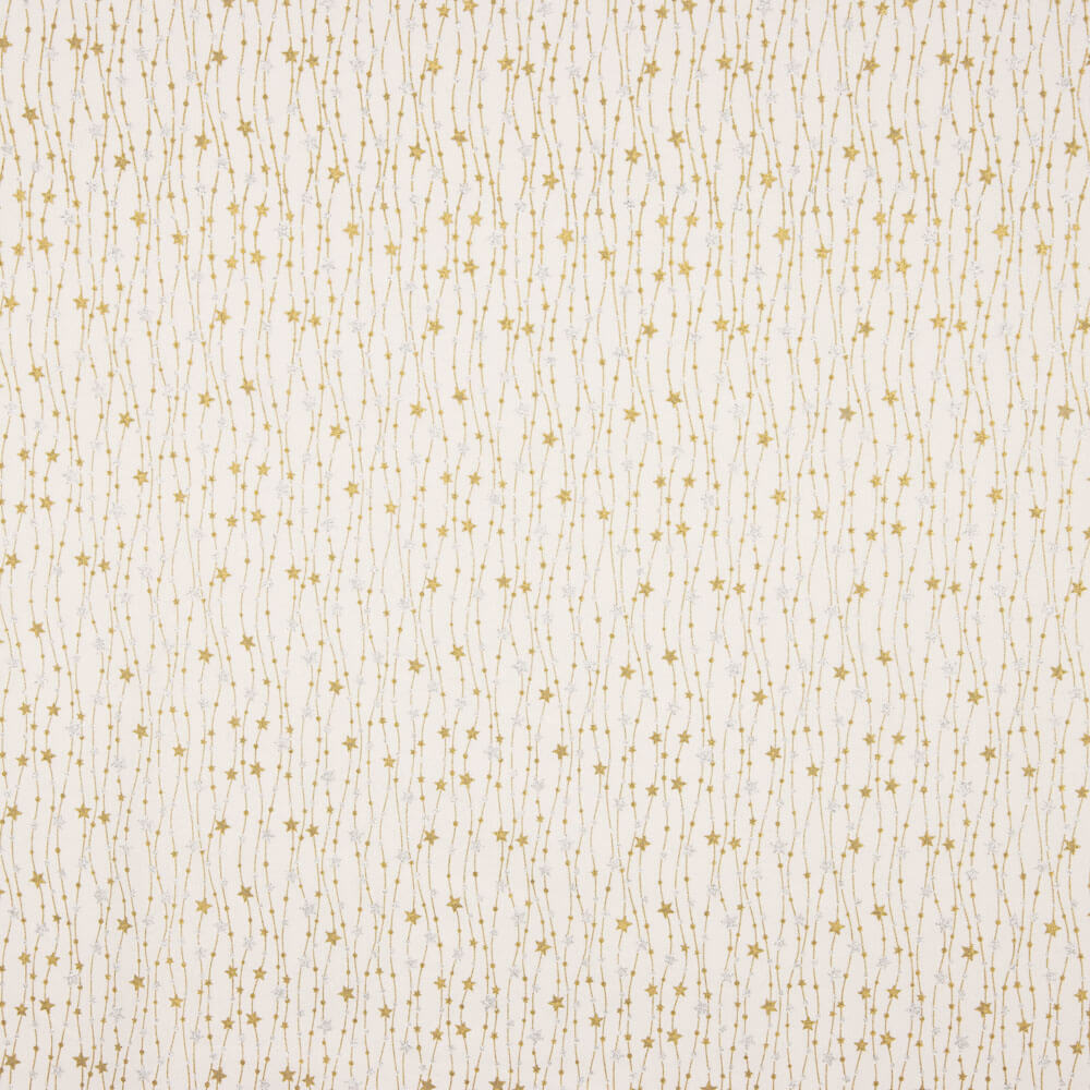 Popeline de Noël Ecru Pailletée - Ribes y Casals