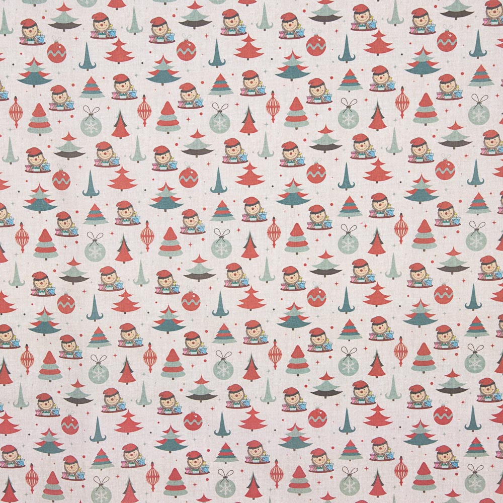 Popeline de Noël Cagatió Rouge - Ribes y Casals