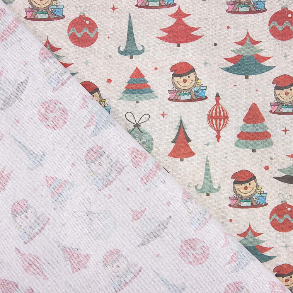 Popeline de Noël Cagatió Rouge - Ribes y Casals