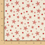 Popeline de Noël Etoiles Ecru - Ribes y Casals