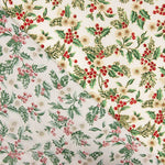 Popeline de Noël Florale Ecru - Ribes y Casals