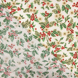 Popeline de Noël Florale Ecru - Ribes y Casals