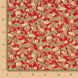 Retal Popelín Navidad Floral Rojo 55x140 cm - Ribes y Casals