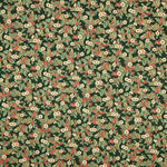 Popeline de Noël Verte à Fleurs - Ribes y Casals