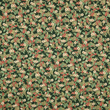 Popeline de Noël Verte à Fleurs - Ribes y Casals