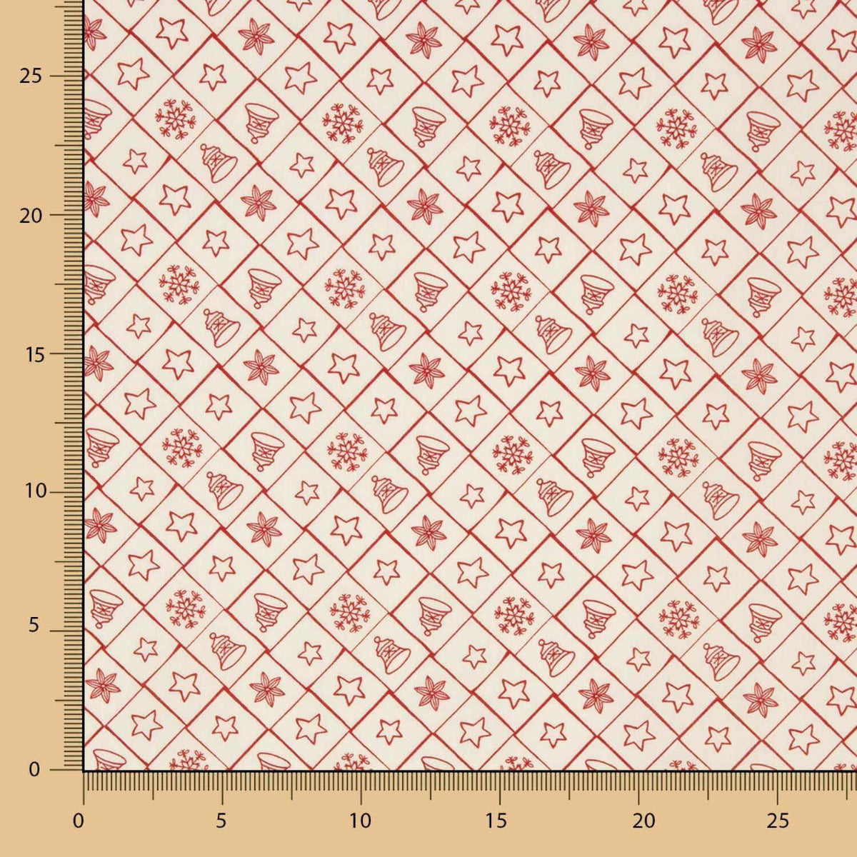 Popeline de Noël Icônes Ecru - Ribes y Casals