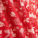 Popeline de Noël Motifs Rouges - Ribes y Casals