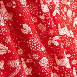 Popeline de Noël Motifs Rouges - Ribes y Casals