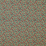 Popeline de Coton Poinsettias Verts - Ribes y Casals