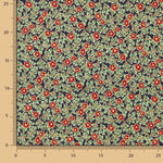 Popeline de Coton Poinsettias Verts - Ribes y Casals