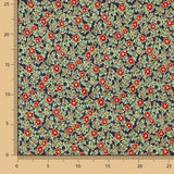 Popeline de Coton Poinsettias Verts - Ribes y Casals