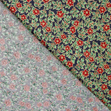 Popeline de Coton Poinsettias Verts - Ribes y Casals
