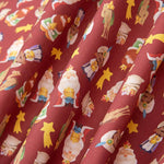 Popeline de Noël Rois Mages Rouge - Ribes y Casals