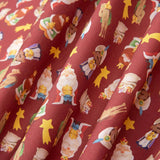 Popeline de Noël Rois Mages Rouge - Ribes y Casals