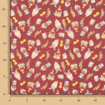 Popeline de Noël Rois Mages Rouge - Ribes y Casals