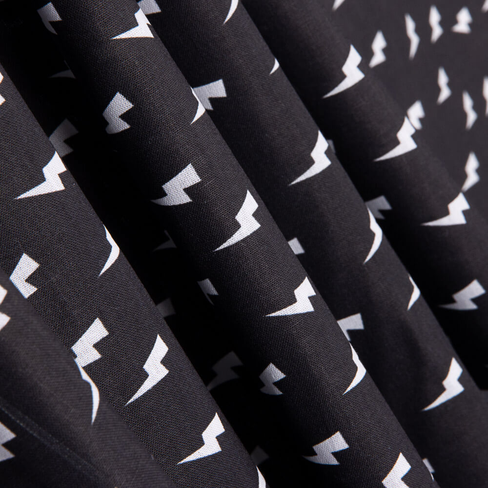 Popeline de Coton Eclair Noir - Ribes y Casals