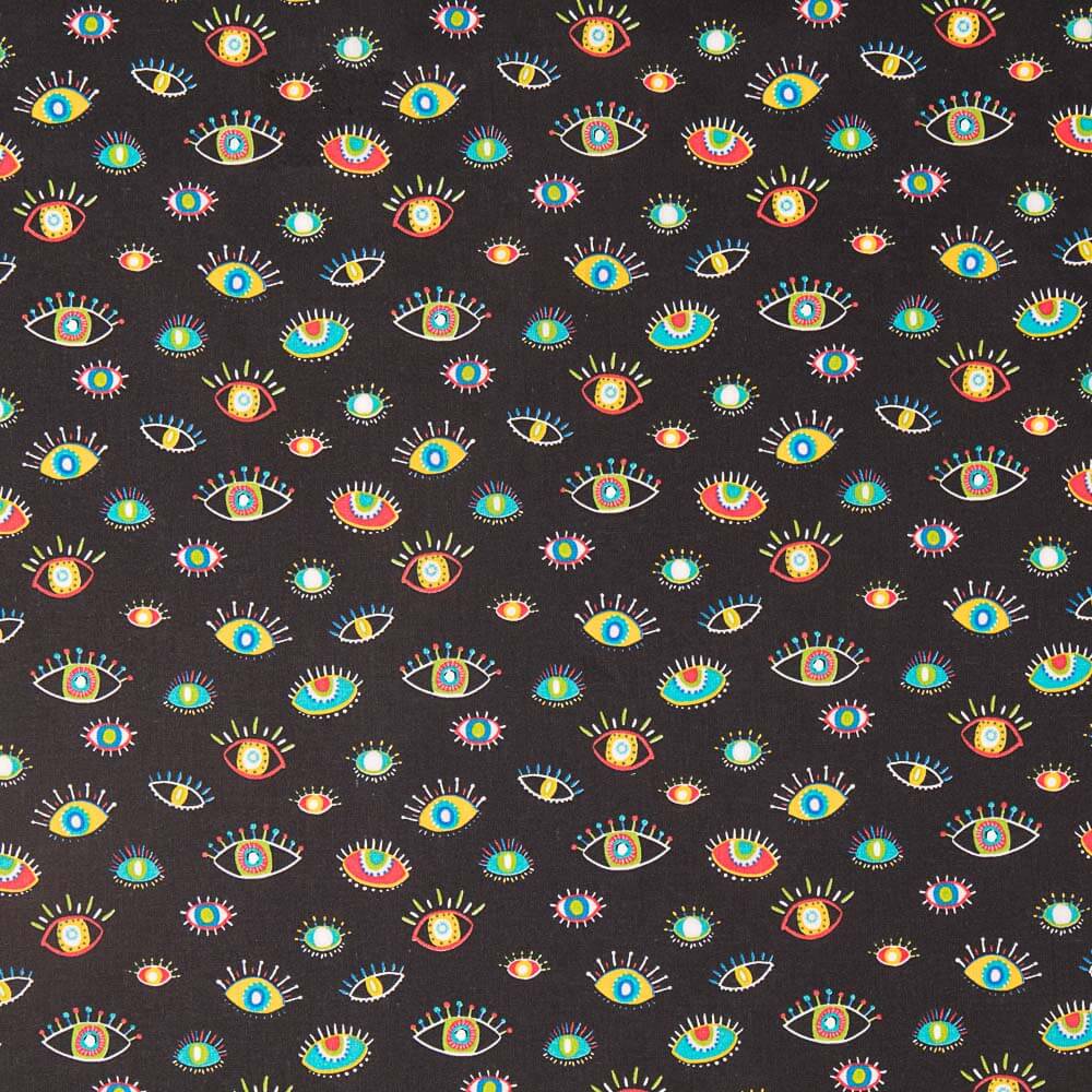 Oeko Tex Acanthe Popeline Noir - Ribes y Casals