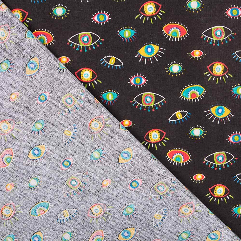 Oeko Tex Acanthe Popeline Noir - Ribes y Casals