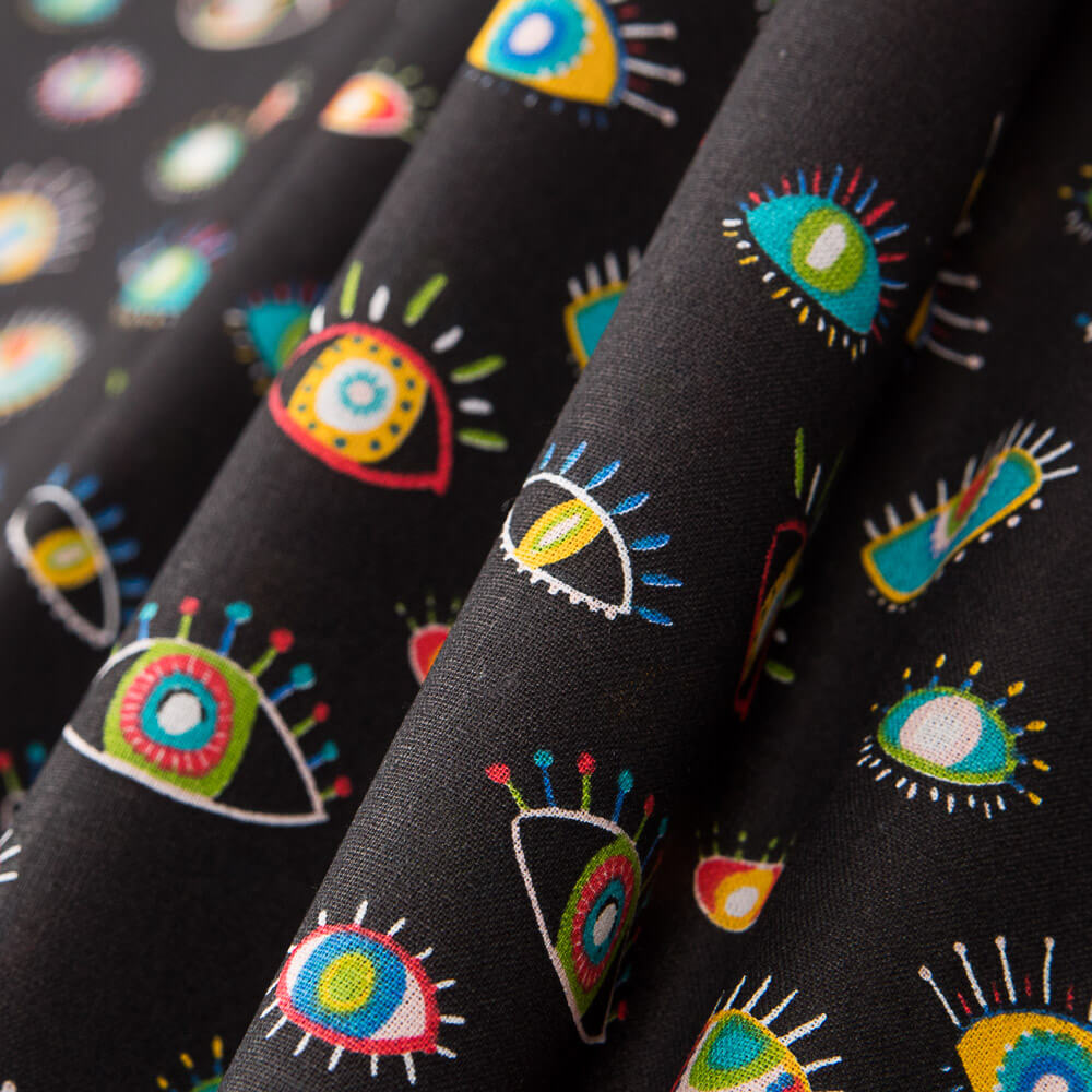 Oeko Tex Acanthe Popeline Noir - Ribes y Casals