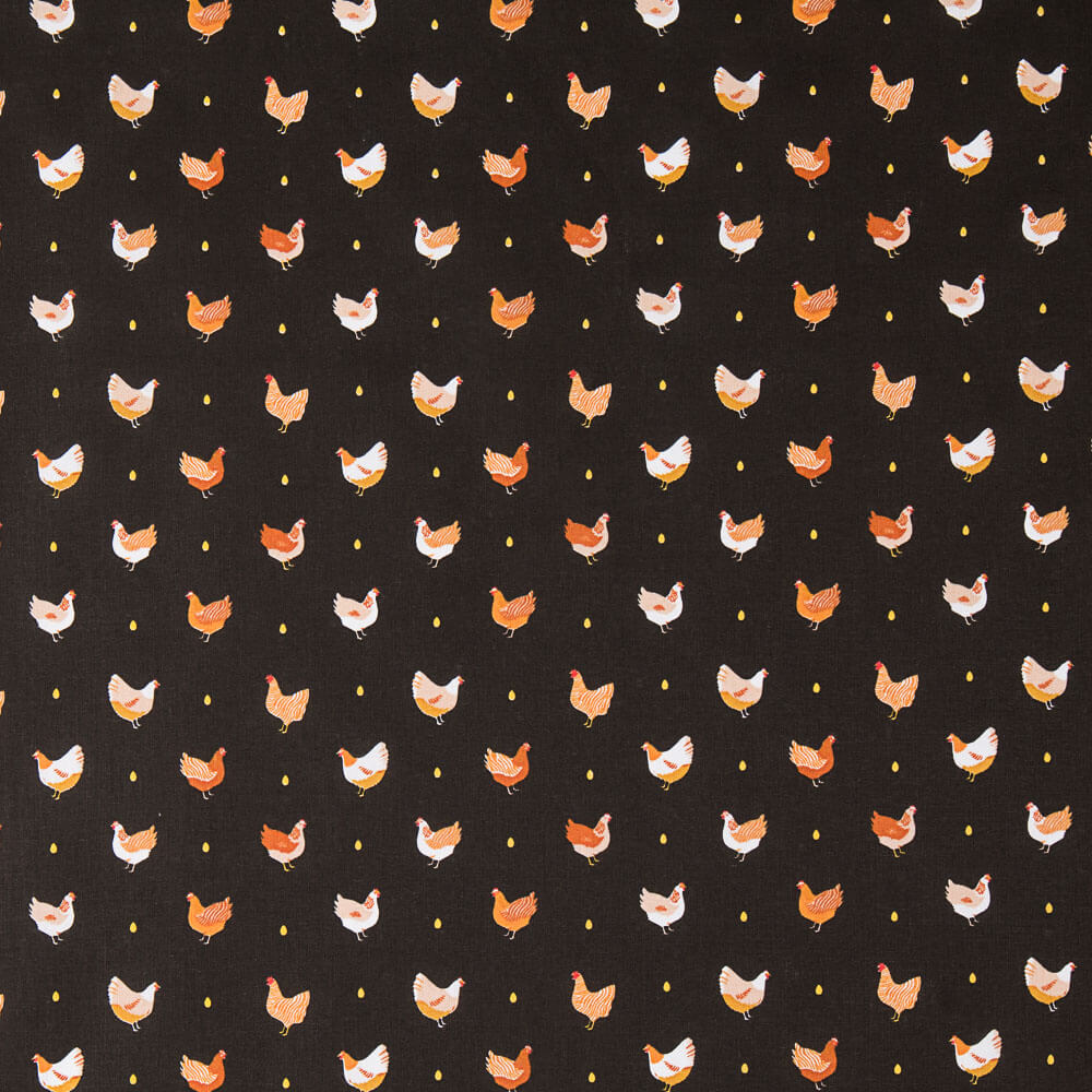 Oeko Tex Popeline Polly Noir - Ribes y Casals