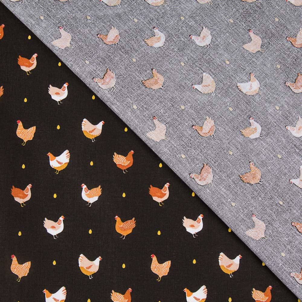 Oeko Tex Popeline Polly Noir - Ribes y Casals