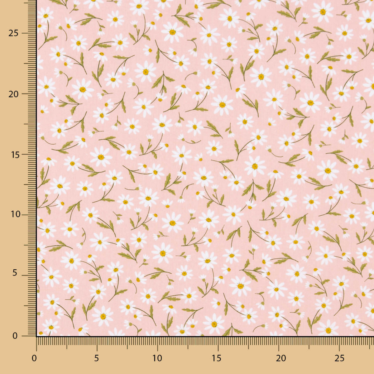 Popeline Coton Bio Enfant Marguerite Saumon - Ribes y Casals