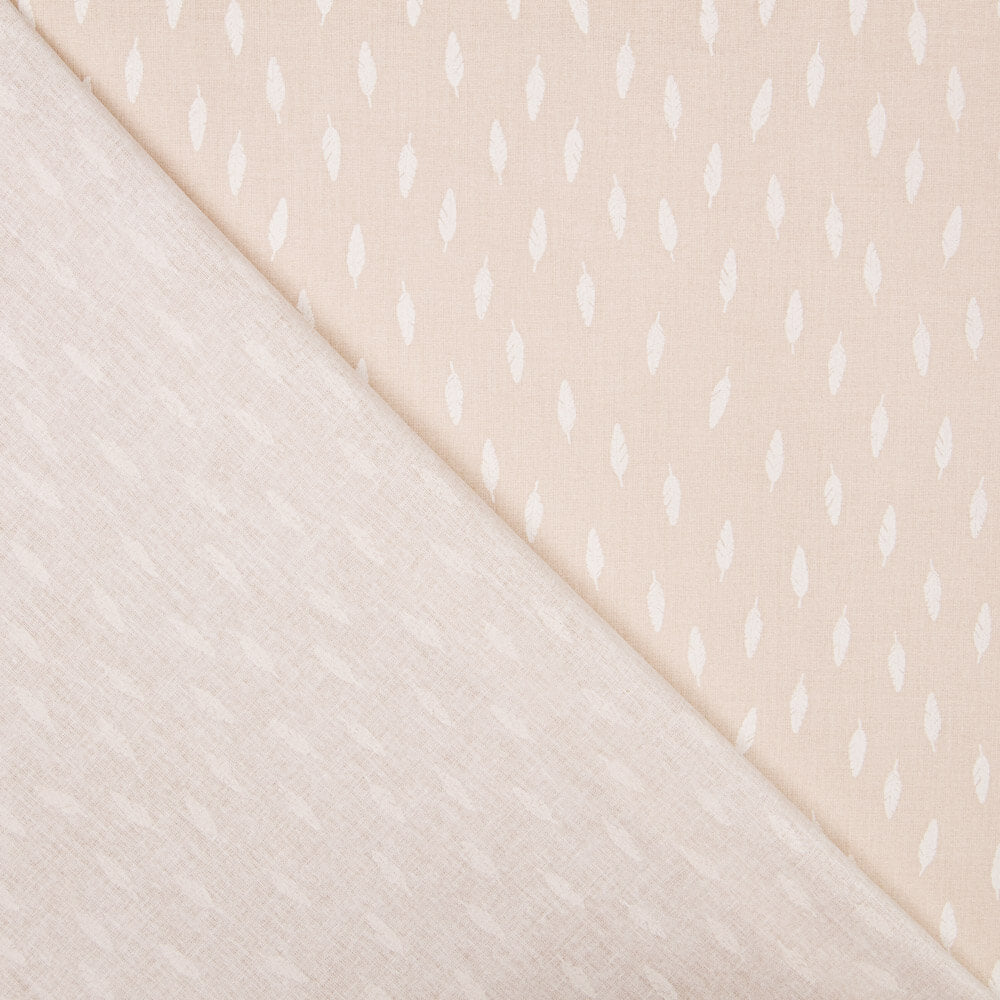 Popeline BIO Plumes Fond Beige - Ribes y Casals
