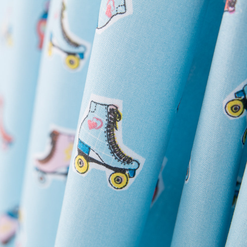 Popeline Patin Roulettes Bleu - Ribes y Casals