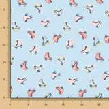 Popeline Patin Roulettes Bleu - Ribes y Casals