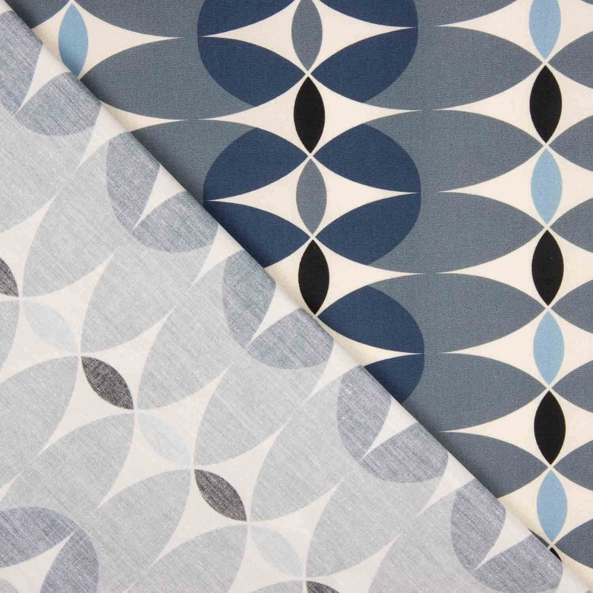 Popeline bleu optique - Ribes y Casals