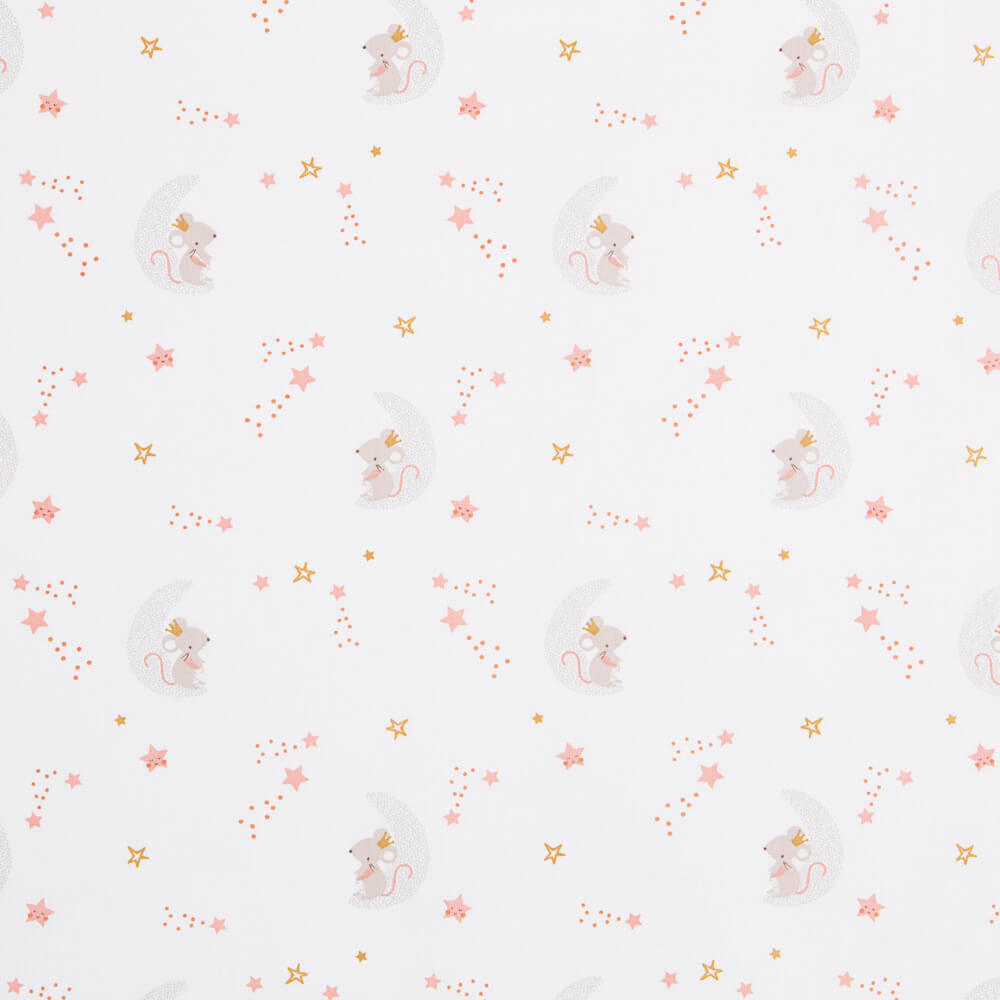 Popeline Souris Rose Oeko-Tex® - Ribes y Casals