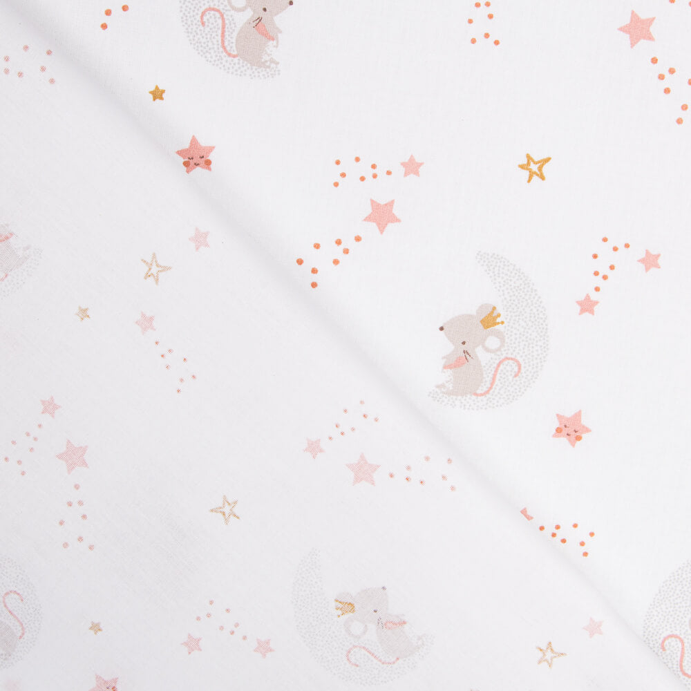 Popeline Souris Rose Oeko-Tex® - Ribes y Casals