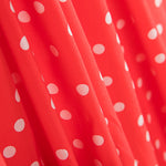 Popeline Spandex Blanche Pois Corail 7 Mm - Ribes y Casals