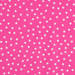 Popeline Spandex Blanche Pois 7mm Fuchsia - Ribes y Casals
