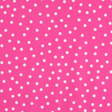 Popeline Spandex Blanche Pois 7mm Fuchsia - Ribes y Casals
