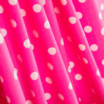 Popeline Spandex Blanche Pois 7mm Fuchsia - Ribes y Casals